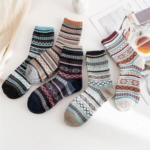Nordic style wool winter socks